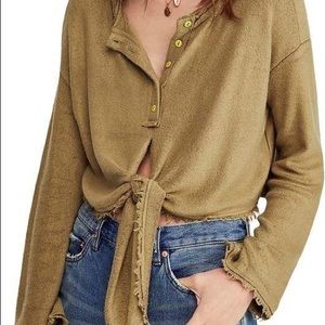 Free people tie front Henley top